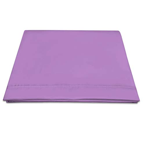 Pizuna 100% Cotton King Size Flat Sheet Purple, 400 Thread Count Long Staple Cotton, Soft Sateen Weave Top Sheet King Size (275x280 cm)