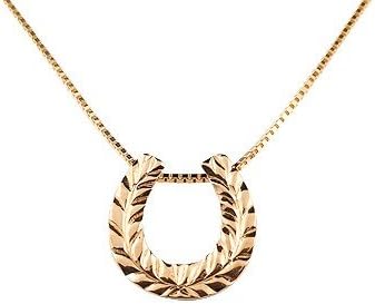 ハワイアンジュエリー 馬蹄 ハワイアン ピンクゴールドk18 18金 ネックレス ペンダント ホースシュー 月桂樹 手彫り 地金 宝石なし レディース