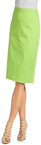 Ally NYC Women's New Double Sateen Knee Length Skirt - Bright Green - 14