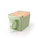 Zero Japan Bee House Premium Salt Box with Hinoki Lid - Container for Sea Salt and Spices - Elegant Cellar for Kitchen Countertop - Artichoke Green, 16 oz