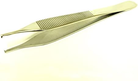 Bdeals Adson Tissue Thumb 5" Long Forceps 1X2 Teeth Serrated Tip Dental Surgical