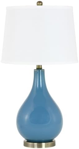 Aspire Home Accents 4905 Genevieve Single Light 27" Tall Vase Table Lamp, Blue