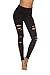 DIBAOLONG Womens High Waist Yoga Pants Cutout Ripped Tummy Control Workout Running Yoga Skinny Leggings