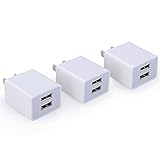 Charger Block, FiveBox 3 Pack USB Wall Charger Brick Base 2.1Amp Dual Port Charger Box Cube Travel Charging Plug for iPhone X/8/7/6, 7/6s Plus, iPad Air, Samsung Galaxy S7 S6, Android, HTC, Nexus, LG