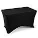 Lann's Linens - 4' Fitted Stretch Tablecloth for 48" x 24" Rectangular Table - Wedding/Banquet/Trade Show - Spandex Cloth Fabric Cover - Black primary