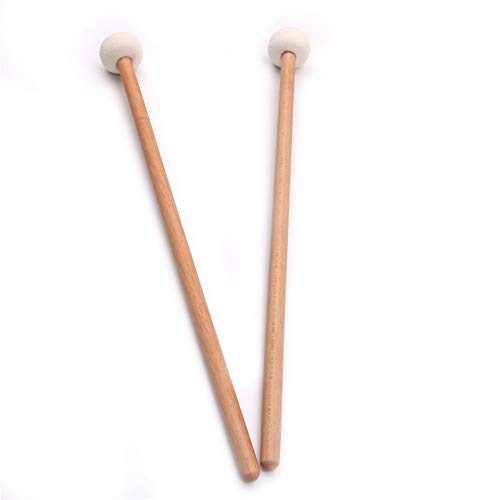 OUYAWEI Fashion for 2pcs Timpani Mallet Drumstick Felt Head Wood Handle Anti-Slip Bass Drum Sticks Indispensable Accessory for Musical Instrument - Thumbnail 4