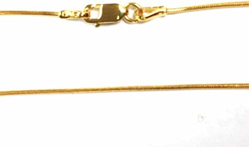 14Kt 14K Yellow 16 18 20 24" 1mm Solid Gold Round Snake Necklace Chain Lobster