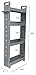 Adorn Home Essentials 4-Tier Narrow, Storage cart Pull-Out, Slide – Out Mobile Commodity Shelf, Rack Organizer Unit on Wheels | Plastic | Grey