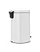 Brabantia New Icon Step Trash Can (5.3 Gal/White) Soft Closing Kitchen Garbage/Recycling Can with Removable Bucket