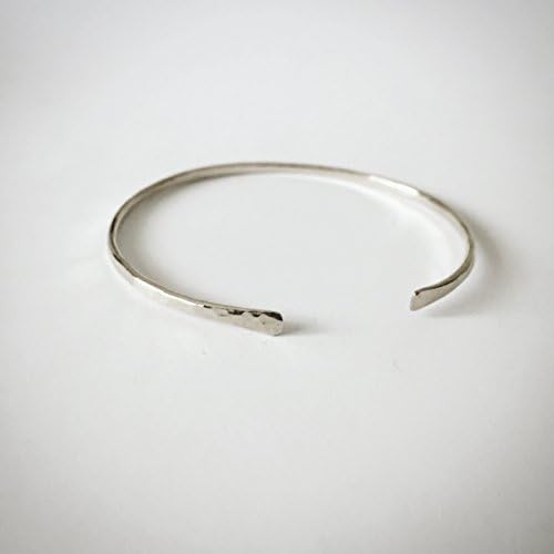 Sterling Silver Open Cuff Boho Stacked Gypsy Bangle Bracelet, Artisan Handmade Jewelry