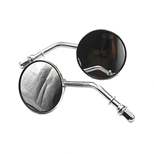 USA Shipping Universal Chrome Motorcycle 80mm 3.14" Metal Mirror Round Rearview Mirrors For 8mm Thread Harley Dyna Electra Glide FLHT Heritage Softail Touring