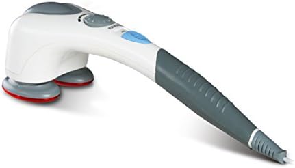 iComfort Ic0946 Electric Body Massager, Double Head Deep Percussion Massager With Heat and Alternative Massage Heads, White