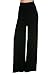 Superline Wide Leg High Fold Over Waist Palazzo Pants (Medium, Black Solid)