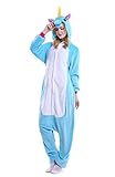 Grilong Unisex Adult Animals Pajamas Onesie Cosplay Costume Cute Sleepwear, Small1_blue Unicorn