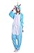 Grilong Unisex Adult Animals Pajamas Onesie Cosplay Costume Cute Sleepwear, Small1_blue Unicorn