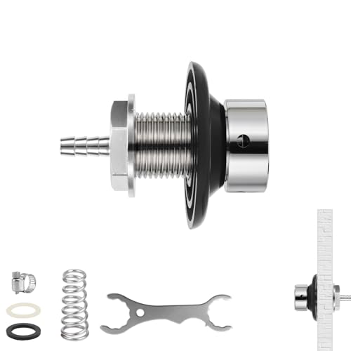 MRbrew 1-1/2" Beer Faucet Shank, Stainless Steel Beer Tap Shank 1/4'' Barb