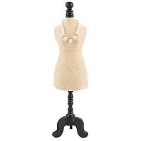 DHMK Straw Wooden Necklace Jewelry Holder Jewelry Store Display Bust Stand for Necklaces Chain, Choker, Pendant
