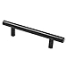 Probrico (5 Pack 3-3/4 Inch Hole Centers Cabinet Handles Black Kitchen Cabinet Pulls, Euro T Bar Drawer Handles Dresser Cabinet Pulls Hardware, 6 Inch Total Length