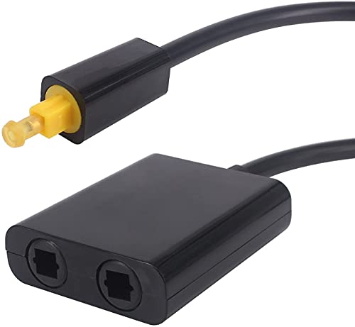 Tec-Digi Toslink Adaptateur Numérique Splitter Optique Audio, Convertisseur Splitter Sélecteur Fibre Optique TosLink (1 in 2 Out)