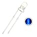 CHANZON 100 pcs 3mm Blue LED Diode Lights (Clear Round Transparent DC 3V 20mA) Bright Lighting Bulb Lamps Electronics Components Indicator Light Emitting Diodes