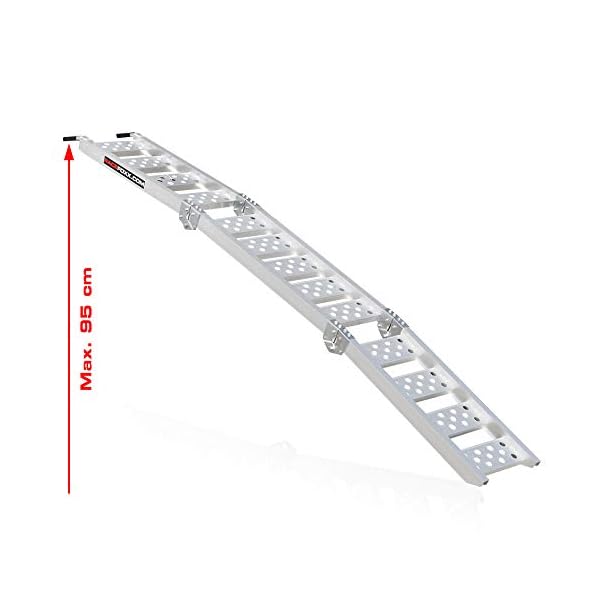 Motorrad Rampe, Laderampe, Auffahrrampe, Verladeschiene, Motorradtransport, kompakt faltbar, Aluminium, RACEFOXX