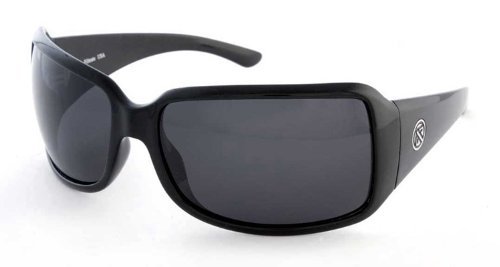 Filtrate Eyewear MOTEL Sunglasses- Gloss Black with Grey Polarized Lenses 00