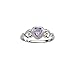 Sterling Silver June CZ Simulated Birthstone Baby Ring with Heart
