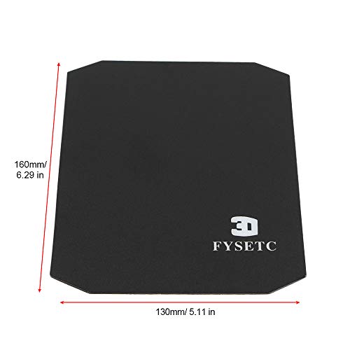 FYSETC 3D Printer Build Plate, 160X130 mm/ 6.2X5.1 inch Heated Bed Sheet Build Surface with Adhesive Backing Platform for Monoprice Select Mini v2 Printer Parts 3Pcs