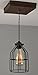 West Ninth Vintage Flushed Wood Pendant Farmhouse Fixture | w/ Metal Cage Light