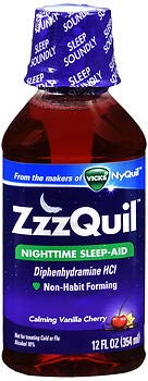 ZzzQuil Nighttime Sleep-Aid Liquid Calming Vanilla Cherry - 12 oz