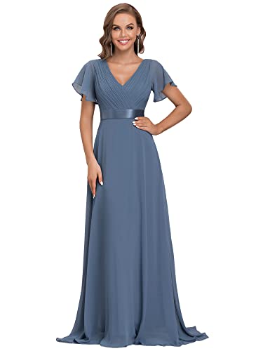 inexpensive bridesmaid dresses by color Peach Mismatched Lace Bodice Long Chiffon Cheap Bridesmaid Dresses Onl –  QueenaBridal main image 0