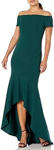 calvin klein off the shoulder long dress