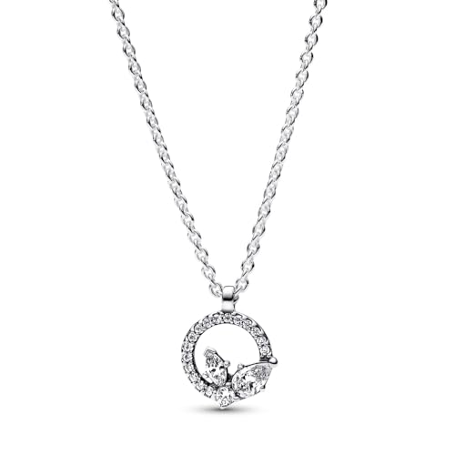 PANDORA Timeless Collana Herbarium Cluster in argento Sterling con zirconi cubici trasparenti, Collana Con Pendente