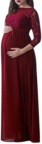 Nihewoo Women Maternity Photo Dress Mermaid Long Off Shoulder Gown Photo Shoot Maternity Dress Lace Dress Baby Shower