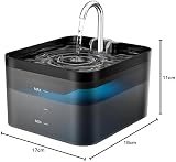 PawPoll Cat Water Fountain 2.2L Ultra Silent Filtered Drinking Fountain Black view 8