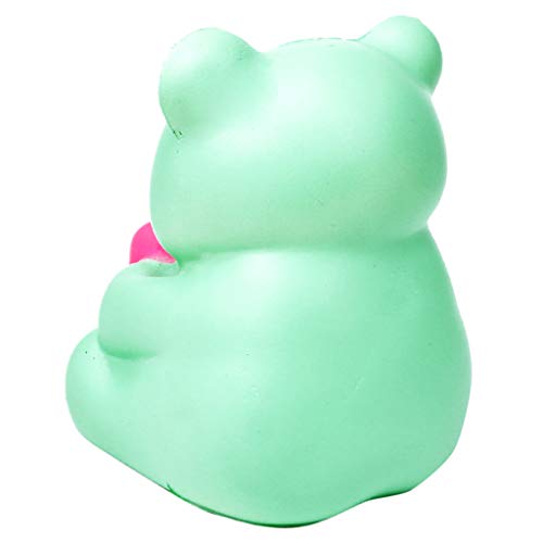Mikilon Squishies Sitting Bear Kawaii Soft Slow Rising Scented Animal Squishies Stress Relief Kids Toys Gift Collection Decorative Props (Green)