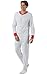 PajamaGram Mens Onesie Pajamas Cotton - Mens Footed Pajamas, Dropseat, Gray, XL