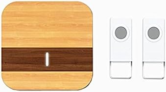 GetTen Wood Grain Wireless Doorbell， Door Chime with 1000-feet Range,IP44 Waterproof Transmitter,52 MP3 Melodies Easy to Install Modern and stylish design (2T1)