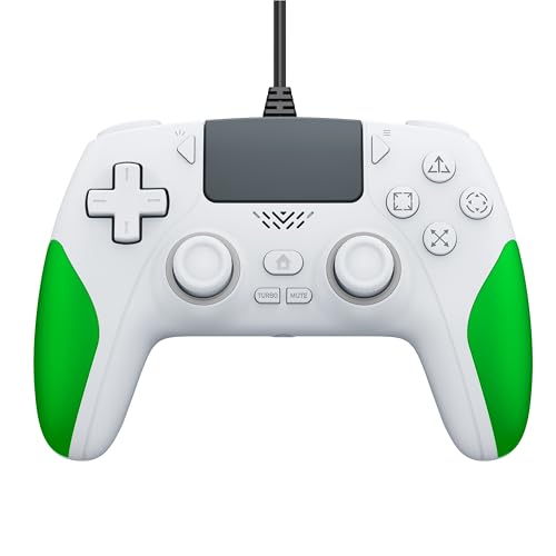 Kamylorus Wired Controller for PS-5/PC, Programmable/Remap/Turbo/RGB Light, Gaming Controller with Dual Vibration, 3.5MM Headphone Jack