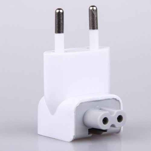Justec Indian Style/EU Plug Adapter Duck Head for Power Adapters of Apple MacBook,Powerbook, Pro, Air, iPod, iPhone, iPad, iBook