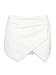 PERSUN Women's Asymetric Hem Tulip Shorts Mini Skirt Shorts White/Black