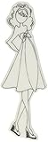 Prima Marketing Mixed Media Doll Cling Rubber Stamps, Kate with High Waist Dress