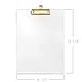UNIQOOO 2 Pack Thick Clear Acrylic Clipboard with Shiny Gold Finish Clip, Perfect for Modern Arts Lover and Style Expert, Calligrapher, Office, Seminars, Workshops, Home School, Classroom and Event