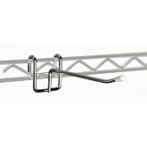 Shelving Inc. 5.75" Chrome Accessory Hook Attachment for Wire Shelving | Durable Chrome-Plated Steel with Rubber Cap Tip, For Use on Wire Shelves or Rails, Holds Utensils, Coats, Keys, Purses