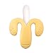 Lelife Teether Banana Training Baby Teether and Toothbrush BPA Free,Soft Silicone Yellow