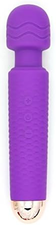Teesen Wireless Hand Held Therapeutic Wand Massager with 25 Powerful Patterns Vibration, USB Rechargeable Body Massager 100% Waterproof (Purple)