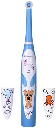 Emerson Kids Battery Powered Musical Timer Toothbrush Replaceable Brush Head, ER109003, Blue
