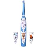 Emerson Kids Battery Powered Musical Timer Toothbrush Replaceable Brush Head, ER109003, Blue