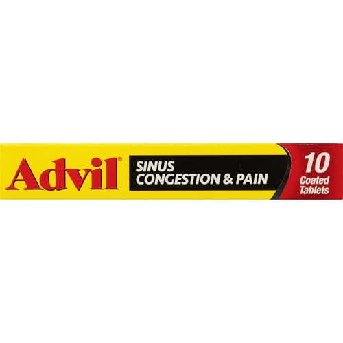 ADVIL SINUS CONGESTION AND PAIN, SINUS RELIEF MEDICINE, PAIN RELIEVER AND FEVER REDUCER WITH IBUPROFEN AND PHENYLEPHRINE HCL – 20 COATED TABLETS