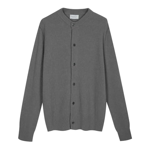 Diana Studio - Cardigan in Maglia in Lana Merino, Effetto Bouclè, Uomo, Casual Fit, Grigio, L